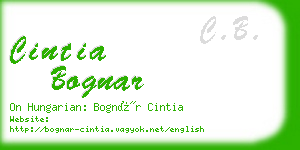 cintia bognar business card